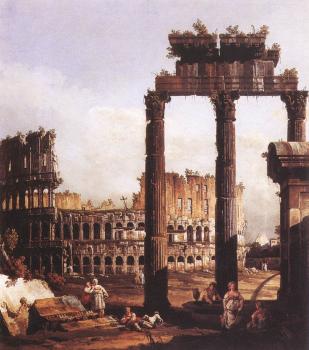 Bernardo Bellotto : Capriccio with the Colosseum